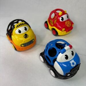Oball Go Grippers Vehicles Electric Co. Car Fire Truck  Police Car 3pc Toy